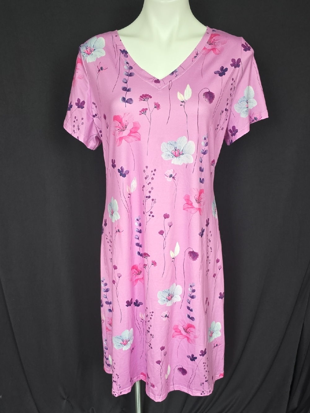New Mauve Floral Knee Length Dress
